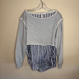 T by Alexander Wang spliced boat neck sweatshirt. Small